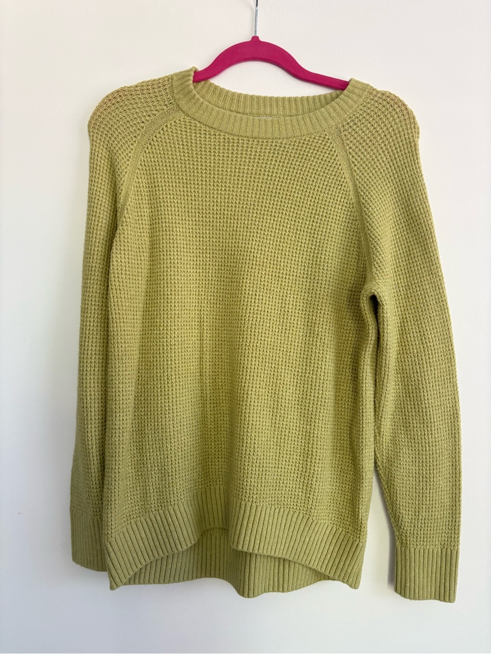 Old Navy Green Crewneck Waffle-Knit Sweater